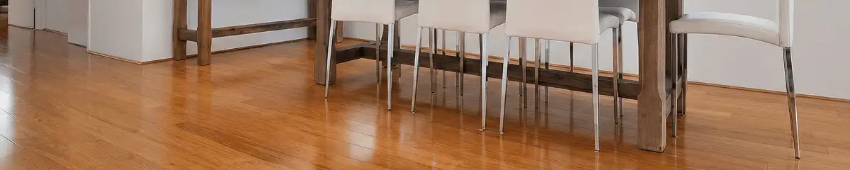 Professionally installed and refinished bamboo flooring in a residential home, showcasing smooth finish and natural wood tones in Houston, TX