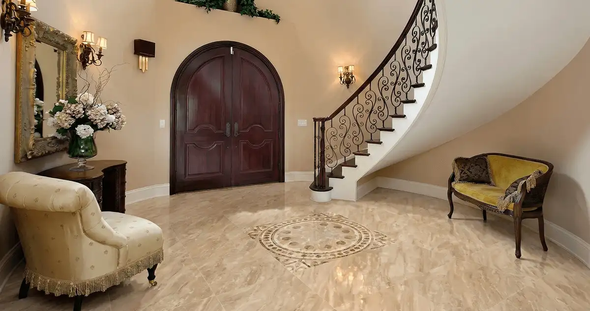 Entrance hall with professionally installed ceramic tile flooring in Houston TX